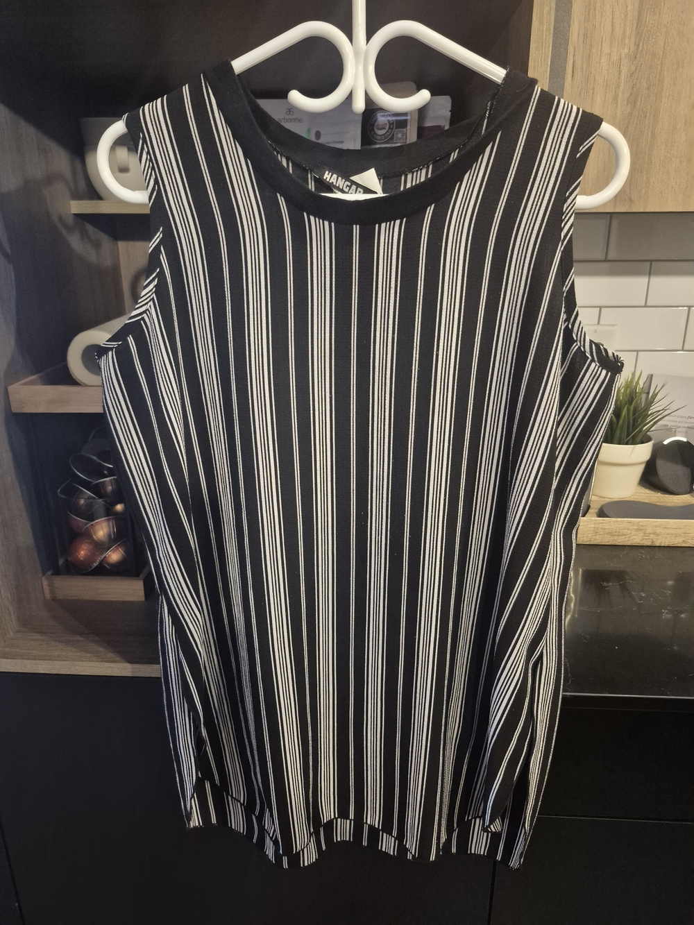 Black & White Striped Sleeveless Top